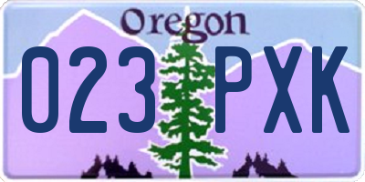 OR license plate 023PXK