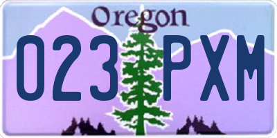 OR license plate 023PXM