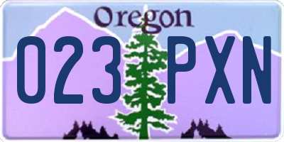 OR license plate 023PXN