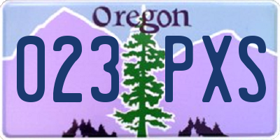 OR license plate 023PXS