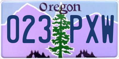 OR license plate 023PXW