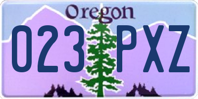OR license plate 023PXZ