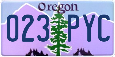 OR license plate 023PYC