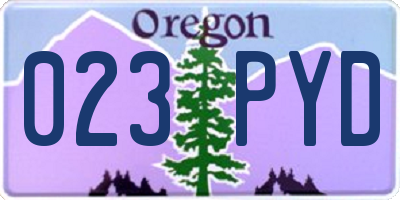 OR license plate 023PYD