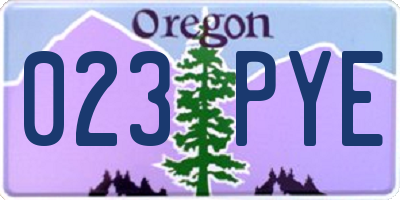 OR license plate 023PYE