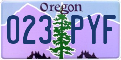 OR license plate 023PYF
