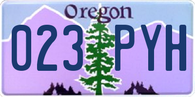 OR license plate 023PYH