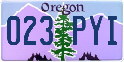OR license plate 023PYI