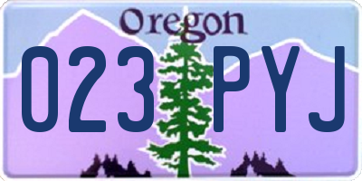 OR license plate 023PYJ