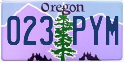 OR license plate 023PYM