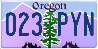 OR license plate 023PYN