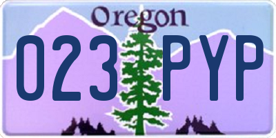 OR license plate 023PYP