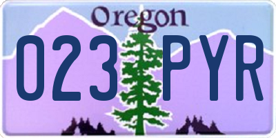 OR license plate 023PYR