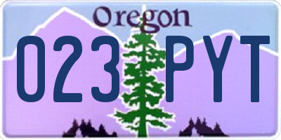 OR license plate 023PYT