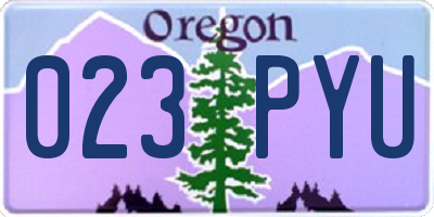OR license plate 023PYU