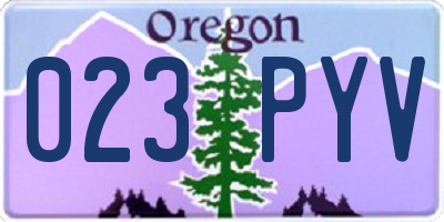 OR license plate 023PYV