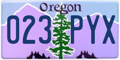 OR license plate 023PYX