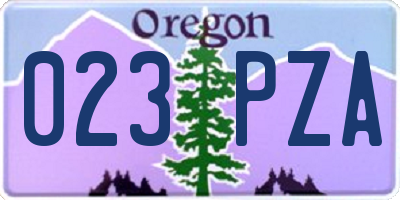 OR license plate 023PZA