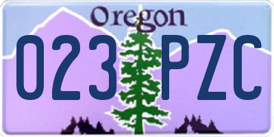 OR license plate 023PZC