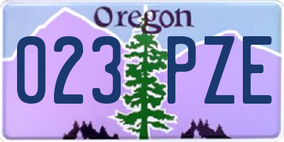 OR license plate 023PZE