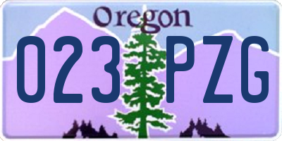 OR license plate 023PZG