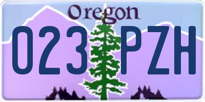OR license plate 023PZH