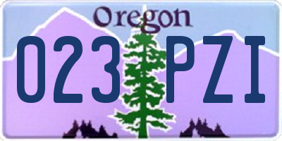 OR license plate 023PZI