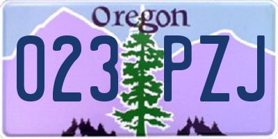 OR license plate 023PZJ