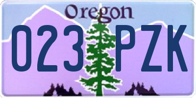 OR license plate 023PZK