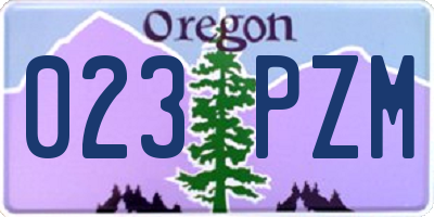 OR license plate 023PZM