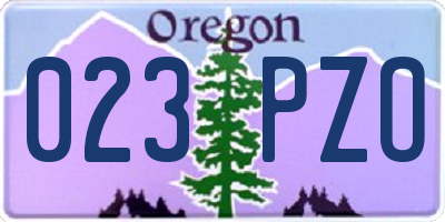 OR license plate 023PZO