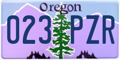 OR license plate 023PZR