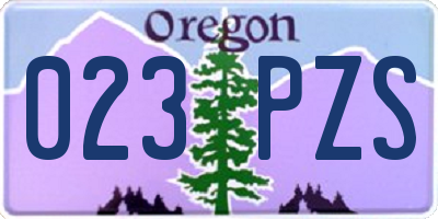 OR license plate 023PZS