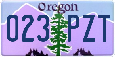 OR license plate 023PZT