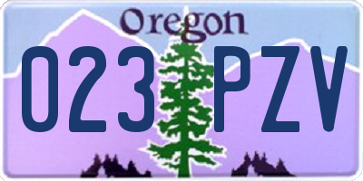 OR license plate 023PZV