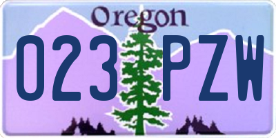 OR license plate 023PZW