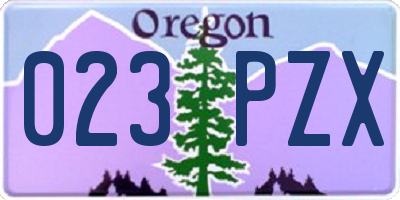 OR license plate 023PZX
