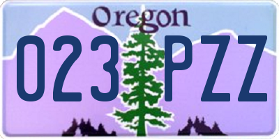 OR license plate 023PZZ