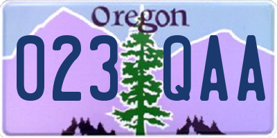 OR license plate 023QAA