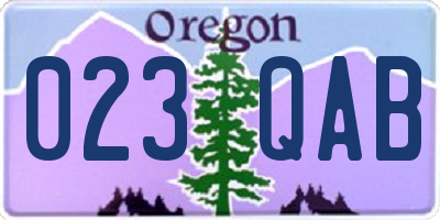 OR license plate 023QAB
