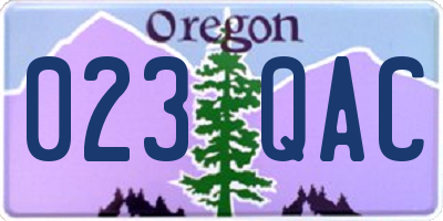 OR license plate 023QAC