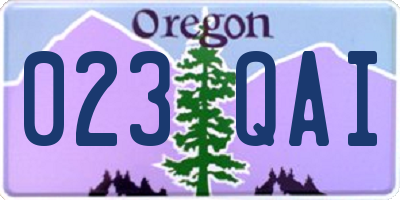 OR license plate 023QAI