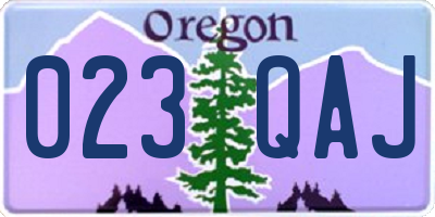 OR license plate 023QAJ