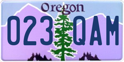 OR license plate 023QAM