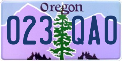 OR license plate 023QAO