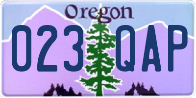OR license plate 023QAP