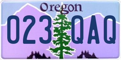 OR license plate 023QAQ