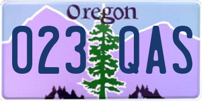 OR license plate 023QAS