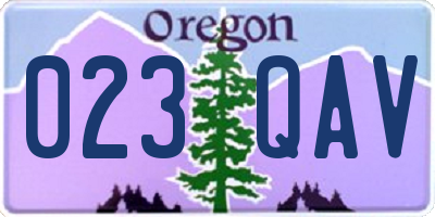 OR license plate 023QAV
