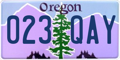OR license plate 023QAY